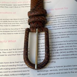 Classiques Entier Women’s Genuine Leather Snake Print Belt Made In Italy Size 28